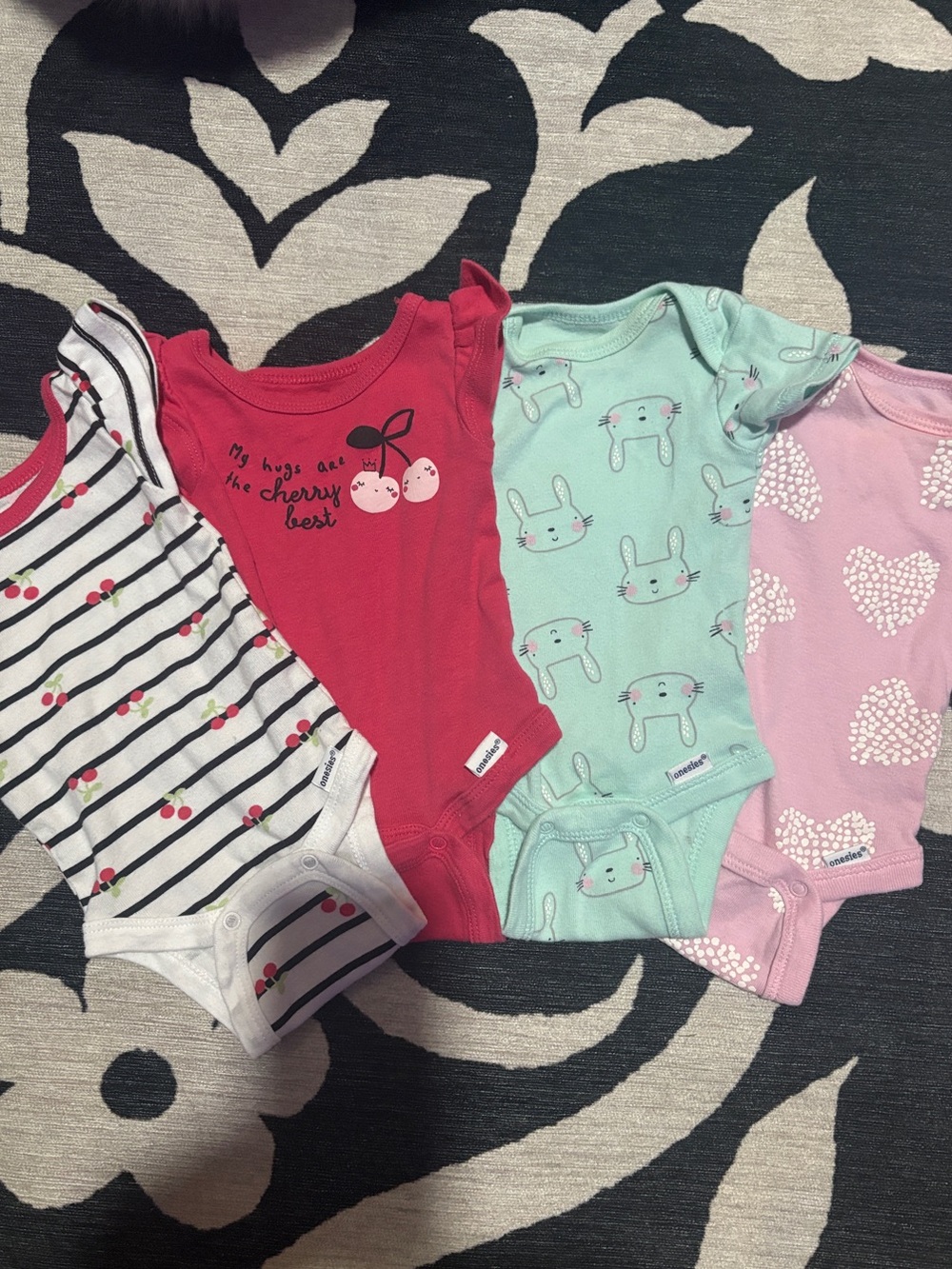 Gerber Pink Newborn Onesie with White Dot Detail 4 bundle